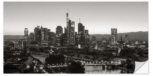 Selvklebende plakat Frankfurt skyline black and white