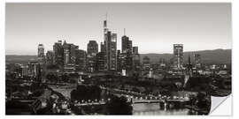 Wall sticker Frankfurt skyline black and white