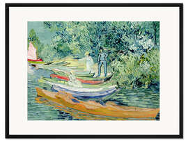 Gerahmter Kunstdruck Am Ufer der Oise bei Auvers