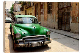 Wood print Vintage car in the streets of Havana, Cuba