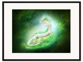 Gerahmter Kunstdruck White dragon