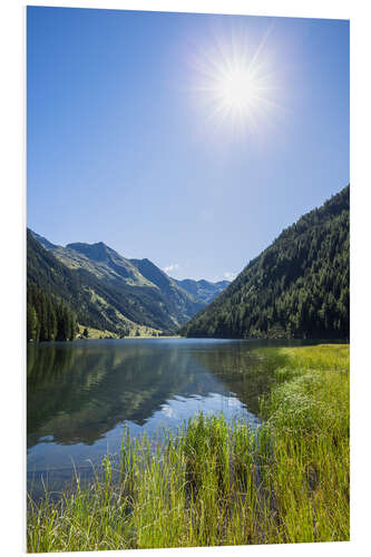 Print på skumplade Mountain Lake, Styria, Austria