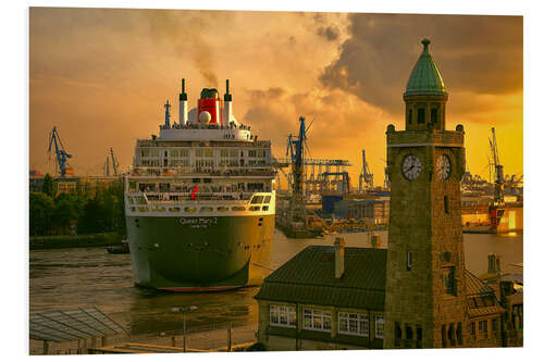 Cuadro de PVC Queen Mary II Landungsbrücken Hamburg