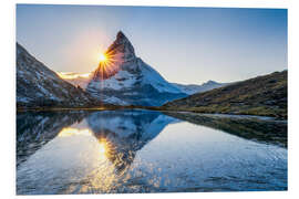 Obraz na PCV Riffelsee and Matterhorn in the Swiss Alps