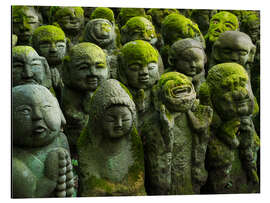 Tableau en aluminium Buddhist statues in Otagi nenbutsu-ji in Kyoto, Japan