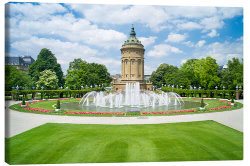 Leinwandbild Wasserturm in Mannheim, Deutschland