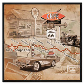 Gerahmter Kunstdruck Los Angeles Road Trip