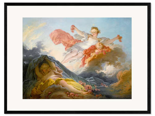 Ingelijste kunstdruk The goddess aurora triumphing over night