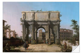 Selvklebende plakat View of the Arch of Constantine with the Colosseum