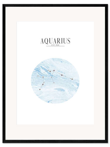 Gerahmter Kunstdruck AQUARIUS | WASSERMANN