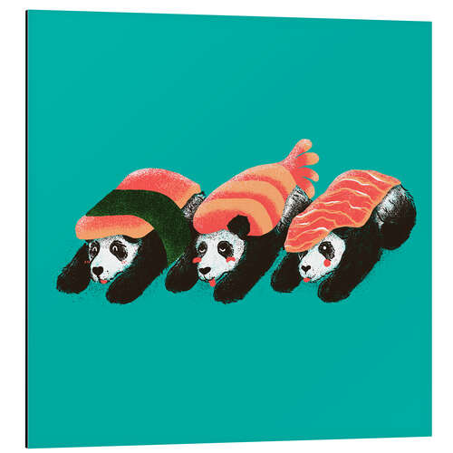 Tableau en aluminium Panda Sushi