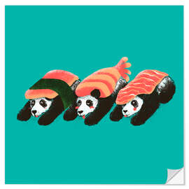 Vinilo para la pared Panda Sushi