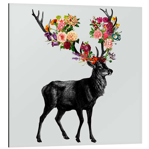 Quadro em alumínio Spring Itself Deer Floral