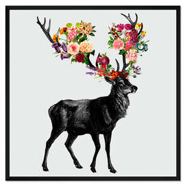 Gerahmter Kunstdruck Spring Itself Deer Floral