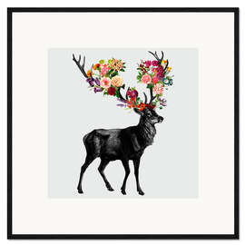 Gerahmter Kunstdruck Spring Itself Deer Floral