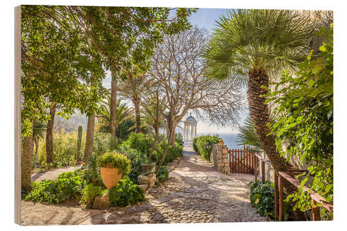 Wood print Idyllic garden of Son Marroig (Mallorca)