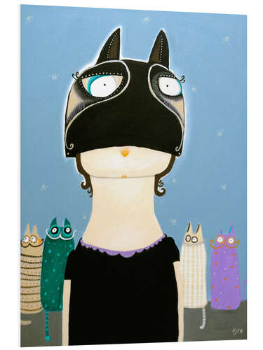 PVC print Käthe Moschilak Wearing a Cat Mask