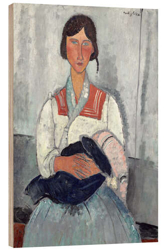 Quadro de madeira Woman with baby