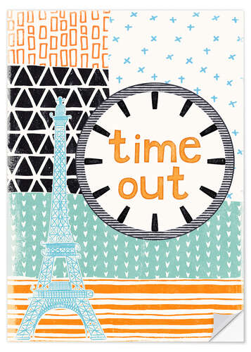 Selvklebende plakat Time Out