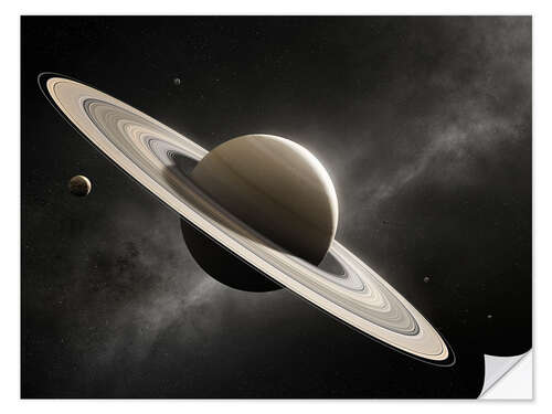 Wandsticker Planet Saturn mit Monden