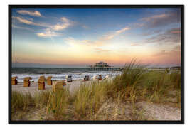Gerahmter Kunstdruck Timmendorfer Strand an der Ostsee Küste