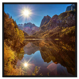Gerahmter Kunstdruck Herbstlicher Gosausee