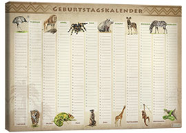 Canvastavla Birthday calendar animals (German) - Nadine Conrad