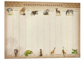 PVC print Birthday calendar animals (German)