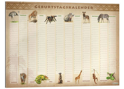 Gallery print Birthday calendar animals (German)