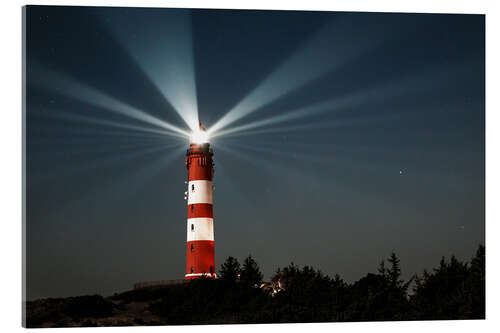 Stampa su vetro acrilico Lighthouse night on Amrum