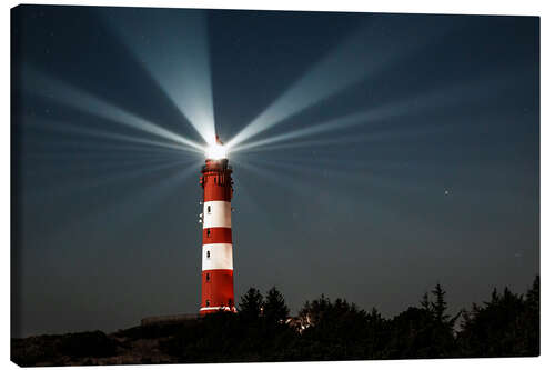 Canvas print Lighthouse night on Amrum