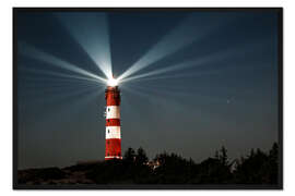 Gerahmter Kunstdruck Leuchtturm Nacht auf Amrum