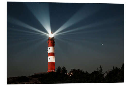 Foam board print Lighthouse night on Amrum