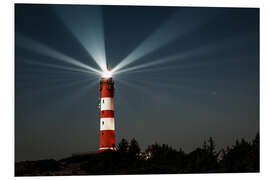 Hartschaumbild Leuchtturm Nacht auf Amrum