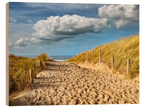 Hout print Through the dunes to the beach