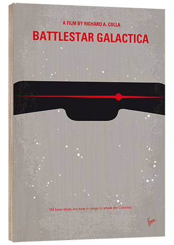 Wood print Battlestar Galactica