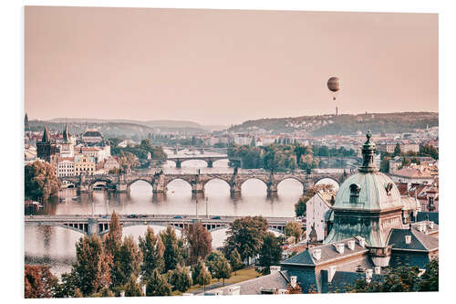 PVC-tavla Balloon over the bridges of Prague