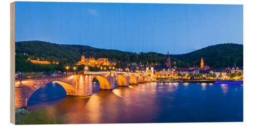 Wood print Cityscape of Heidelberg