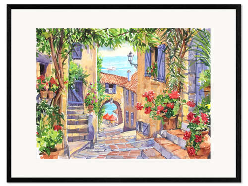 Framed art print Red sunshades