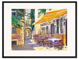 Gerahmter Kunstdruck Café in der Provence