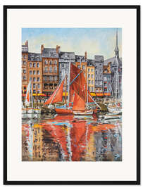 Gerahmter Kunstdruck Orangefarbene Segel