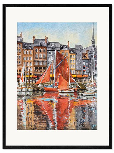 Impression artistique encadrée Voiles oranges