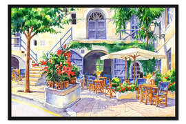 Gerahmter Kunstdruck Gelbe Linie