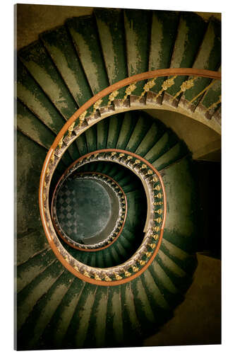 Akrylbillede Spiral staircase in green and brown tones