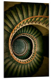 Gallery print Spiral staircase in green and brown tones