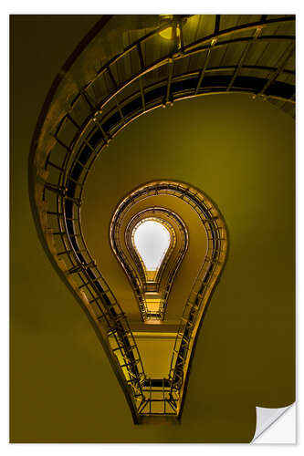 Selvklæbende plakat Lightbulb shaped staircase