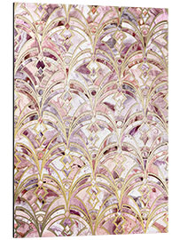 Tableau en aluminium Dusty Rose and Coral Art Deco Marbling Pattern