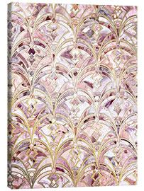 Stampa su tela Dusty Rose and Coral Art Deco Marbling Pattern