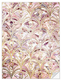 Naklejka na ścianę Dusty Rose and Coral Art Deco Marbling Pattern