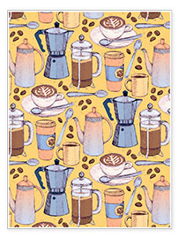 Tableau  Coffee Love on Yellow - Micklyn Le Feuvre
